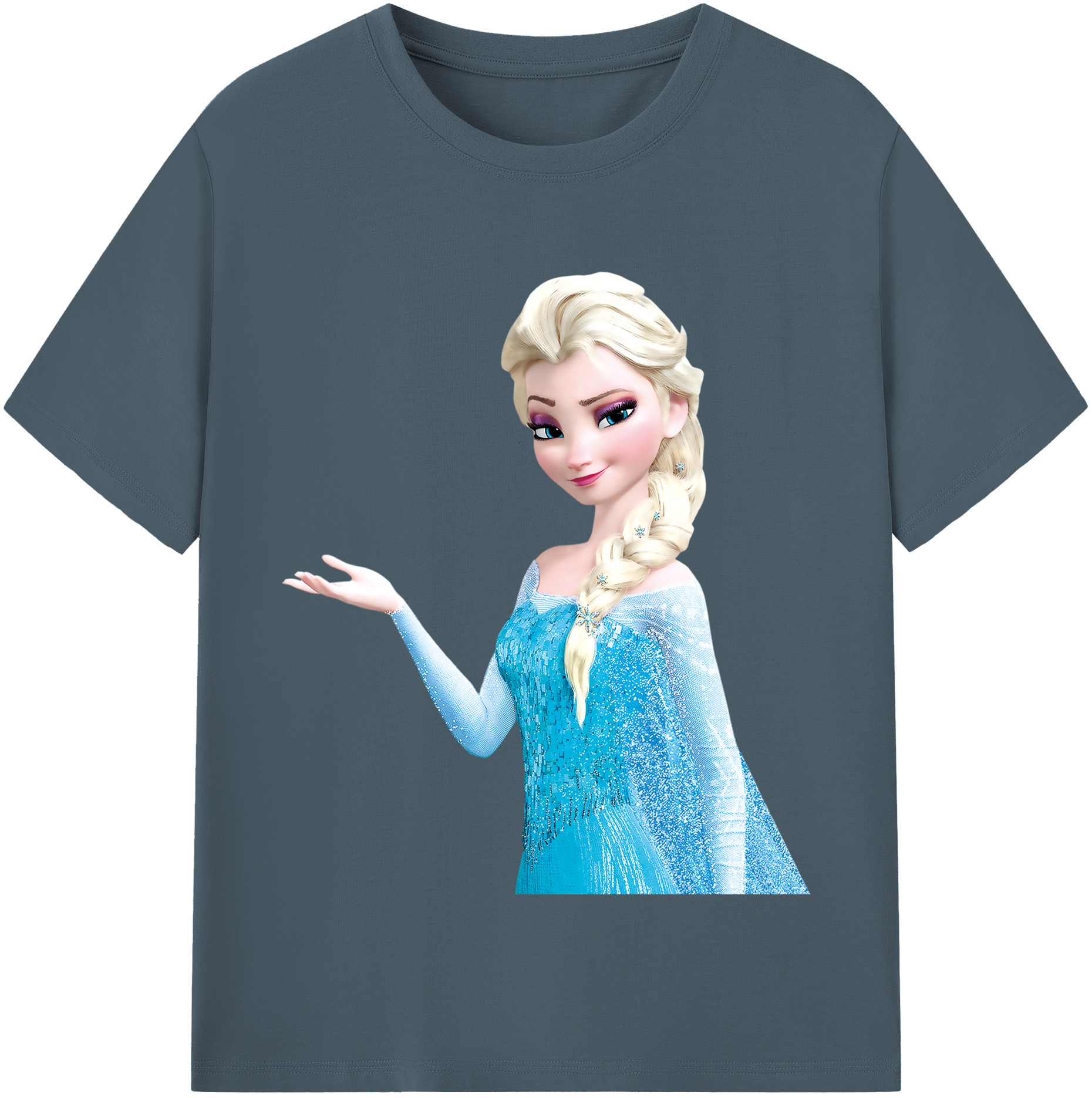 （画像用） アナと雪の女王 アンナ エルサ Frozen Anna Elsa 綿100％半袖Tシャツ（フロントプリント）